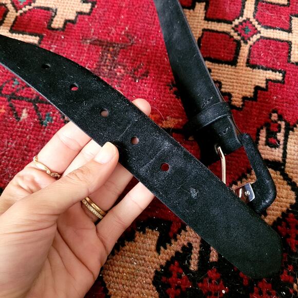Ralph Lauren Black Suede Leather Belt Sz S - Picture 7 of 8